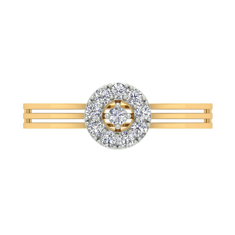 18k Yellow Gold and Diamond Fancy Ring in size and total gold weight of 1.52g