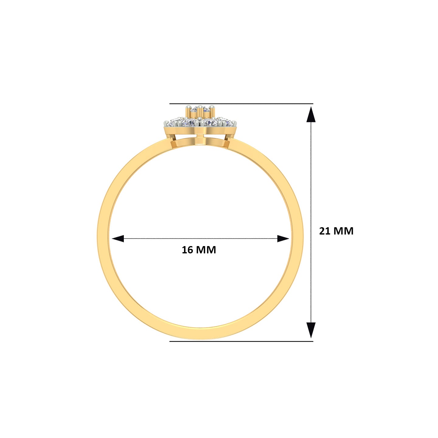 18k Yellow Gold and Diamond Fancy Ring in size and total gold weight of 1.52g