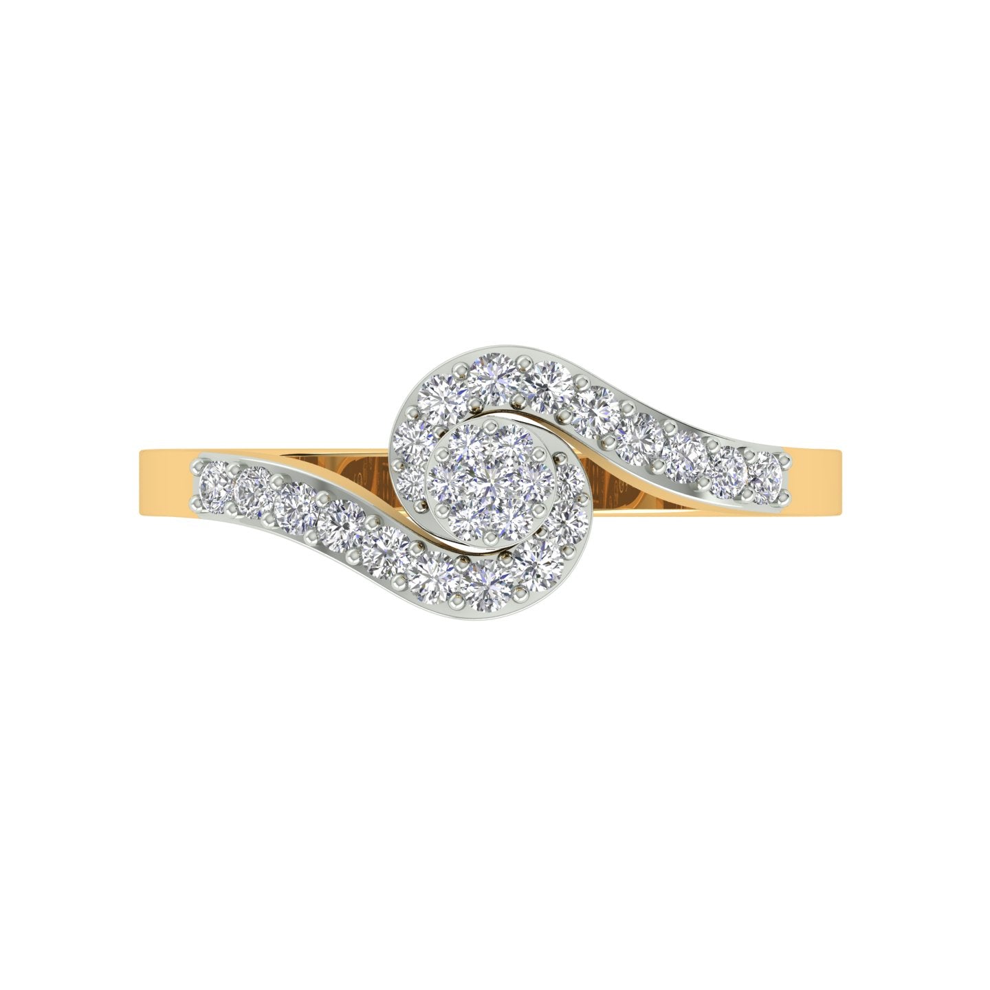 18k Yellow Gold and Diamond Fancy Ring in size 5.5 and total gold weight of 2.07g