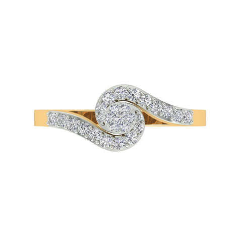 18k Yellow Gold and Diamond Fancy Ring in size 5.5 and total gold weight of 2.07g