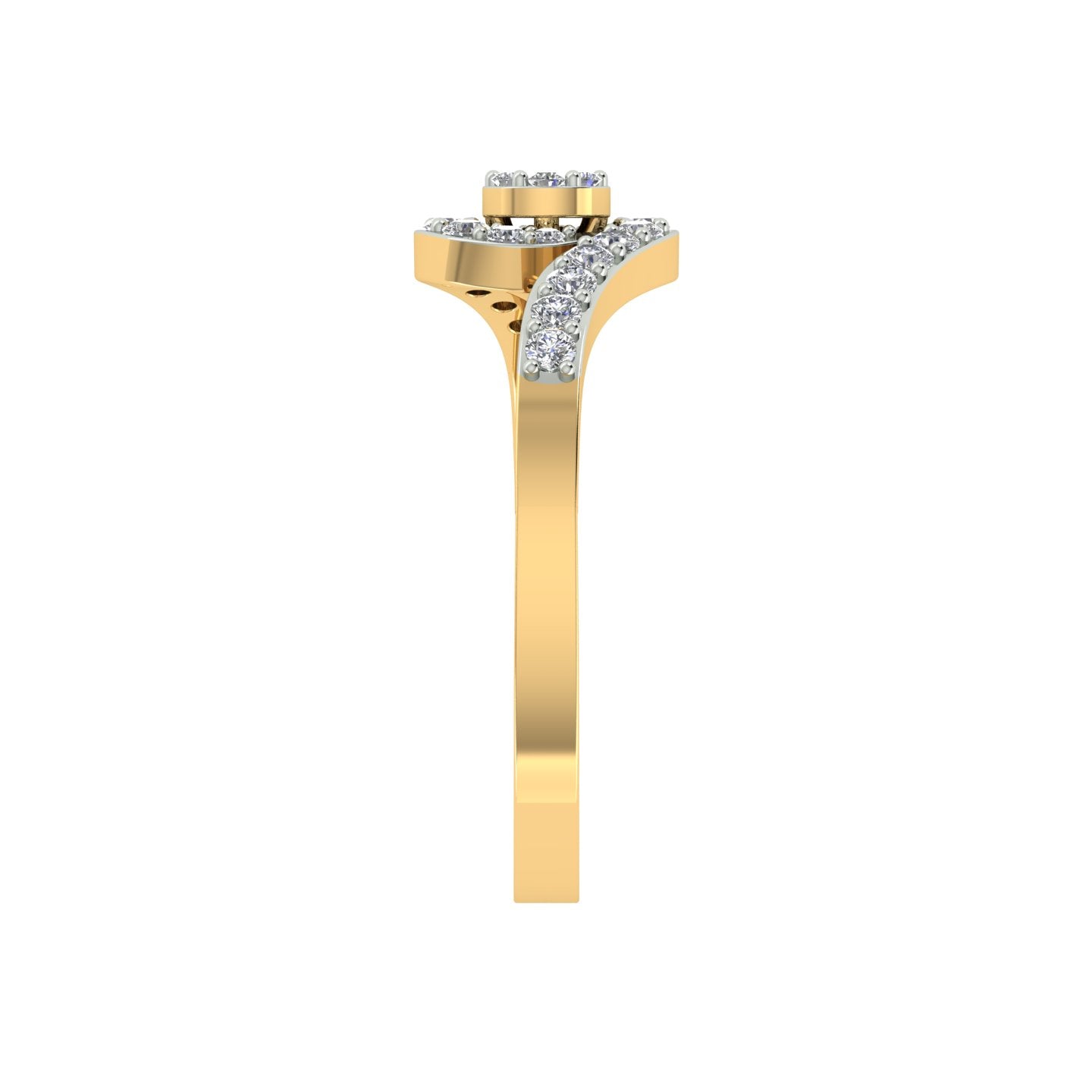 18k Yellow Gold and Diamond Fancy Ring in size 5.5 and total gold weight of 2.07g