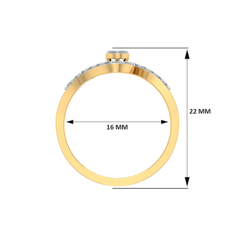 18k Yellow Gold and Diamond Fancy Ring in size 5.5 and total gold weight of 2.07g