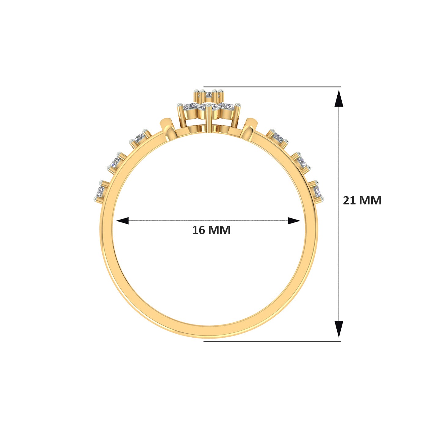 18k White Gold and Diamond Fancy Ring in size 5.5 and total gold weight of 1.95gm