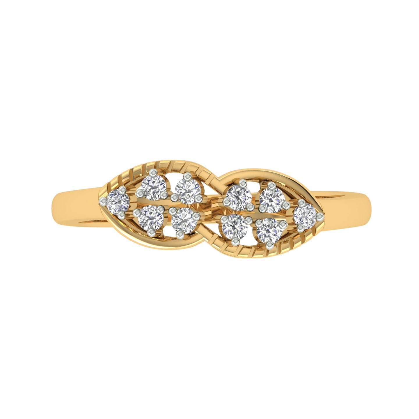 18k Yellow Gold and Diamond Fancy Ring in size 5.5 and total gold weight of 2.44g