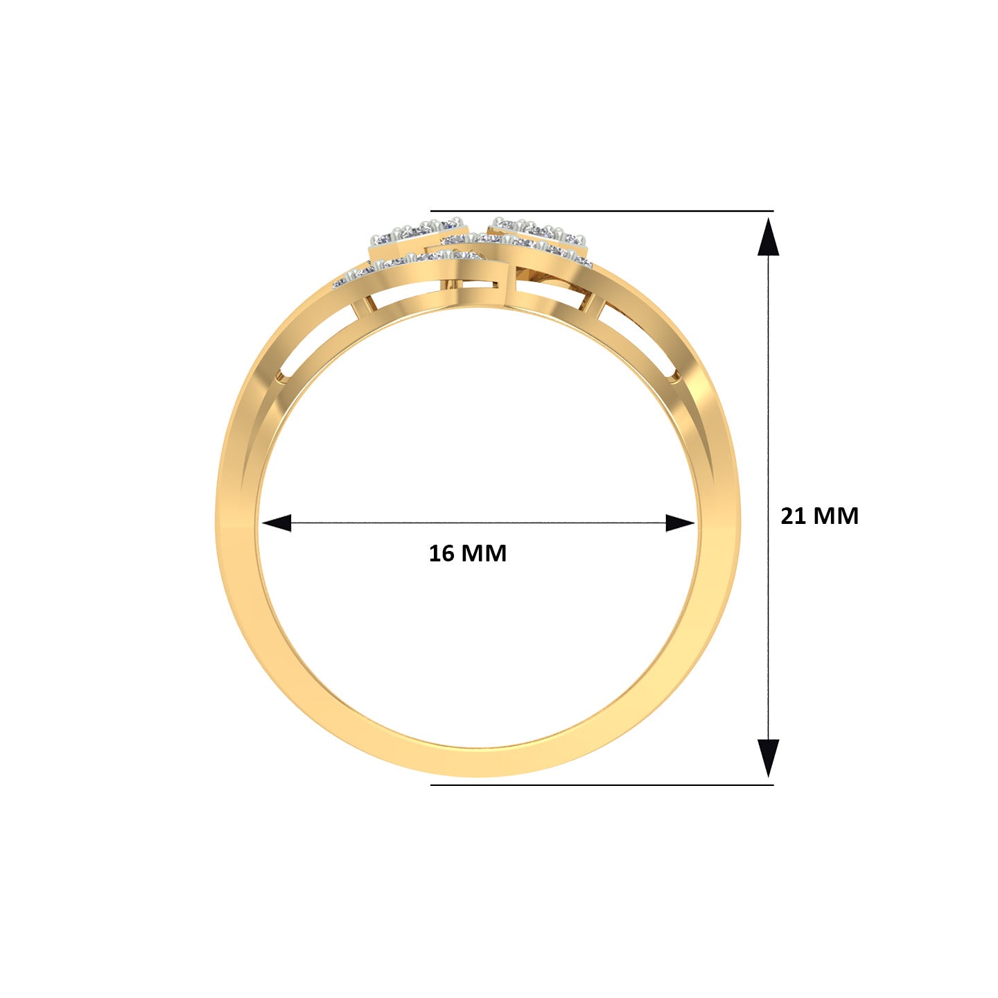 18k Yellow Gold and Diamond Fancy Ring in size 5.5 and total gold weight of 2.29g