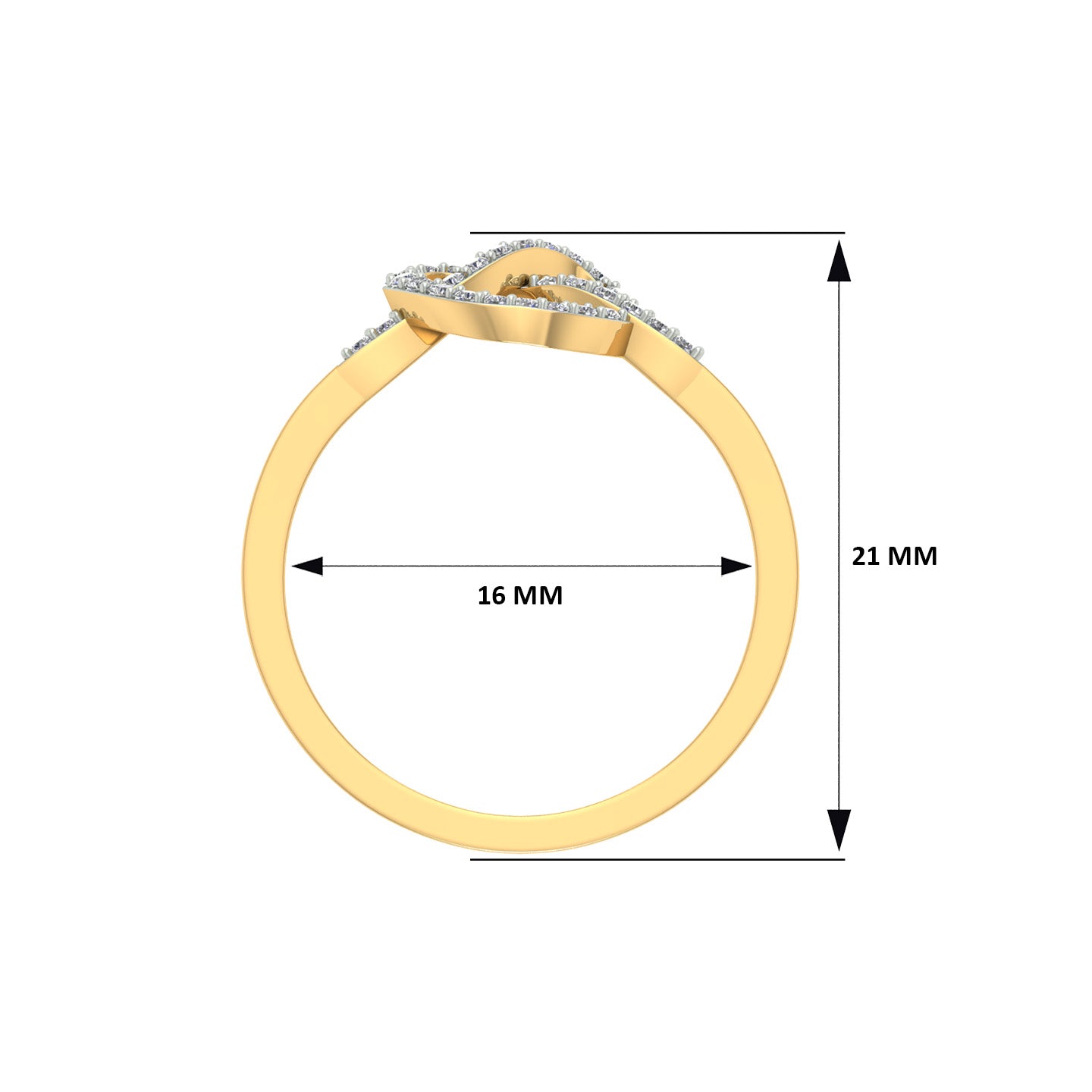 18k Yellow Gold and Diamond Fancy Ring in size and total gold weight of 1.87g