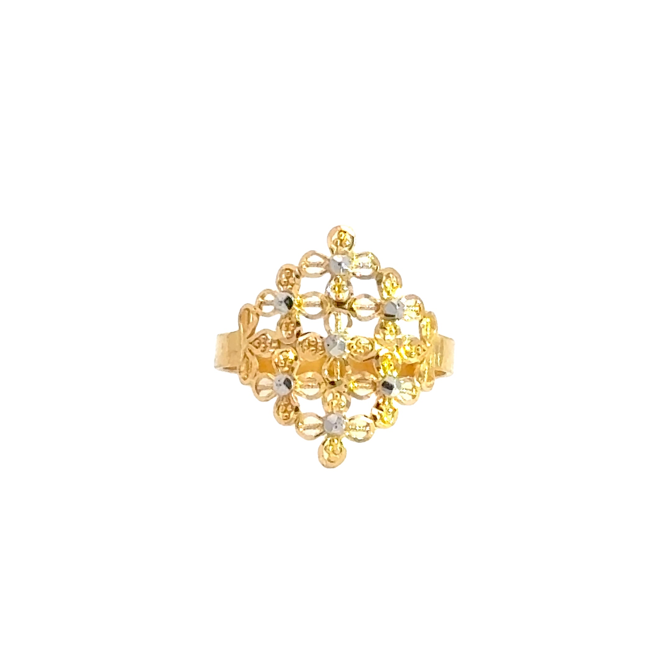 22k Two Tone Gold Filigree Ring measuring 7.5