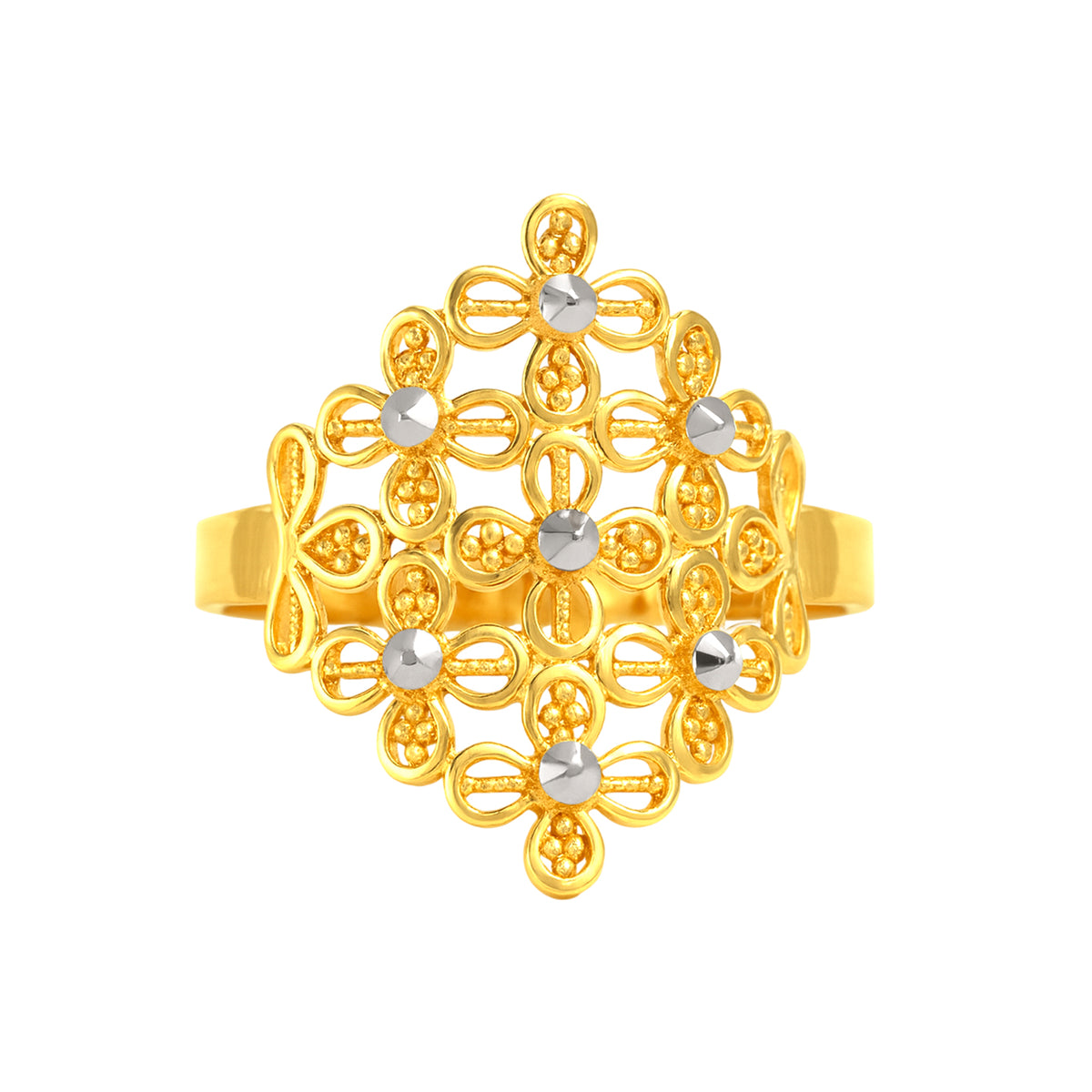 22k Two Tone Gold Filigree Ring measuring 7.5