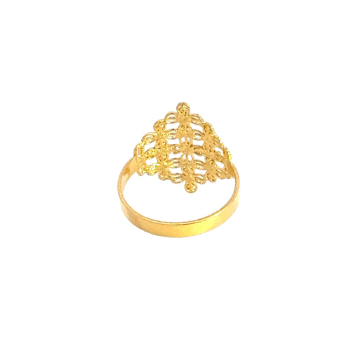 22k Two Tone Gold Filigree Ring measuring 7.5