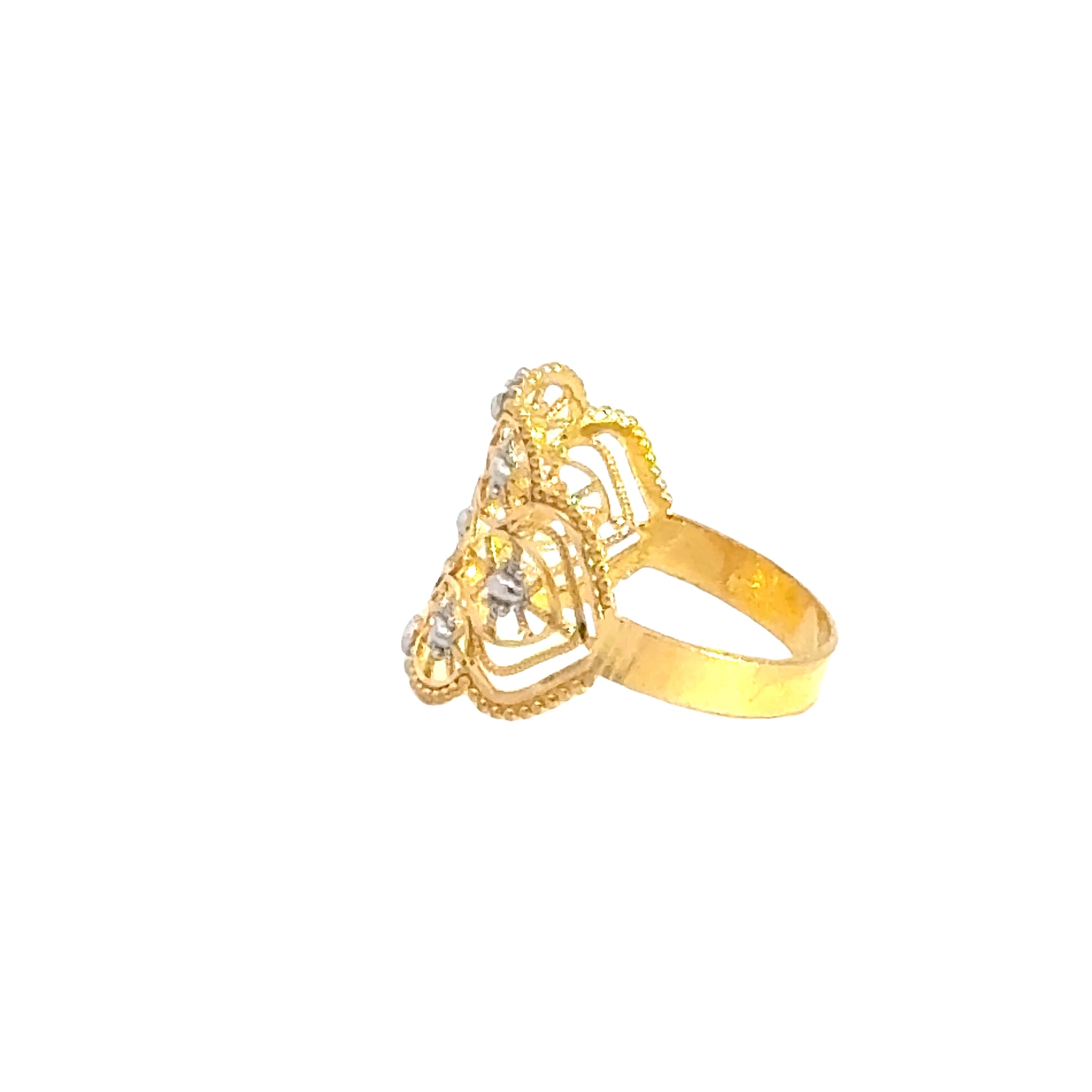 22k Two Tone Gold Filigree Ring measuring 7