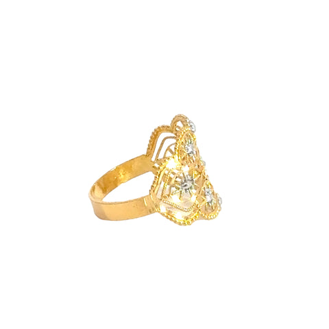 22k Two Tone Gold Filigree Ring measuring 7