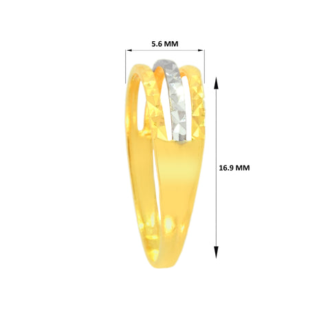22k Two-Tone Gold Cocktail Fancy Ring in size 6.5 and total gold weight of 1.9g