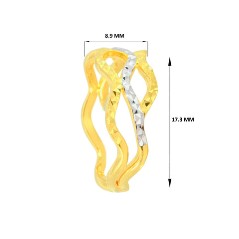 22k Two-Tone Gold Cocktail Fancy Ring in size 7.2 and total gold weight of 3.09g