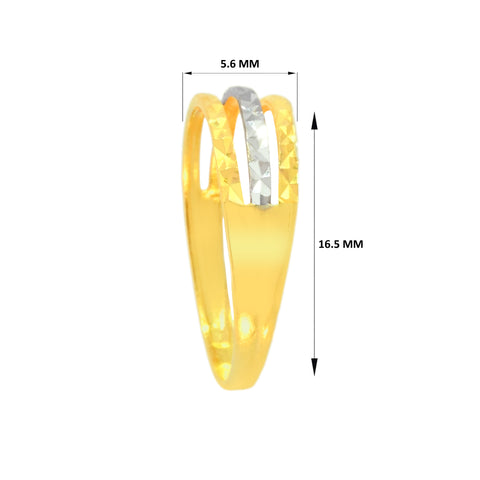 22k Two-Tone Gold Cocktail Fancy Ring in size 6 and total gold weight of 1.97g