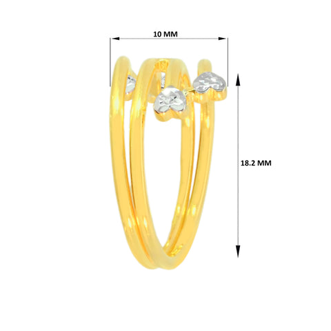 22k Two-Tone Gold Cocktail Fancy Ring in size 8 and total gold weight of 3.76g