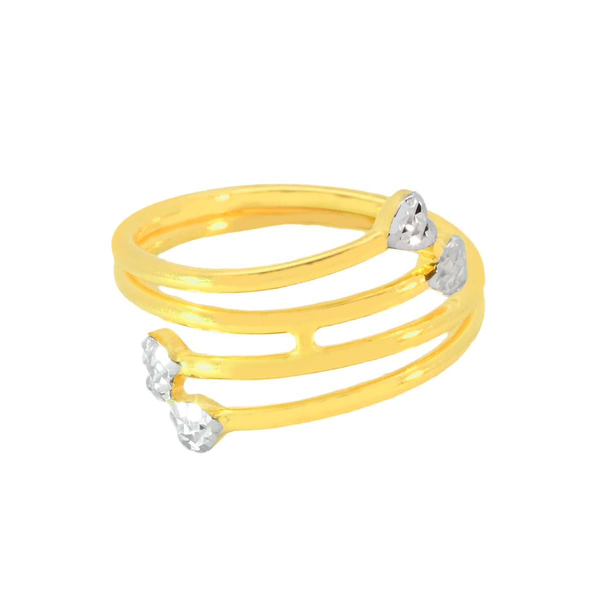 22k Two-Tone Gold Cocktail Fancy Ring in size 8 and total gold weight of 3.76g