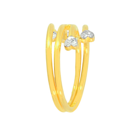 22k Two-Tone Gold Cocktail Fancy Ring in size 8 and total gold weight of 3.76g