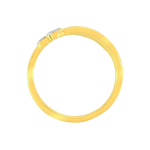22k Two-Tone Gold Cocktail Fancy Ring in size 8 and total gold weight of 3.76g