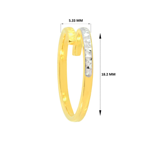 22k Two-Tone Gold Cocktail Fancy Ring in size 8 and total gold weight of 2.16g
