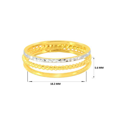 22k Two-Tone Gold Cocktail Fancy Ring in size 7.8 and total gold weight of 3.24g