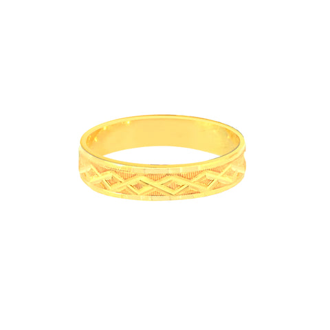22k Two-Tone Gold Fancy Band Ring in size 6.7 and total gold weight of 2.29g