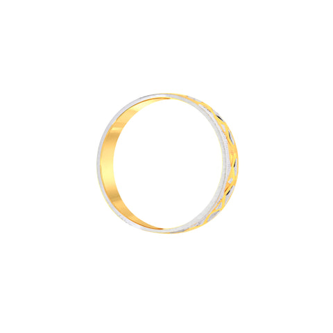 22k Two-Tone Gold Fancy Band Ring in size 8 and total gold weight of 2.89g