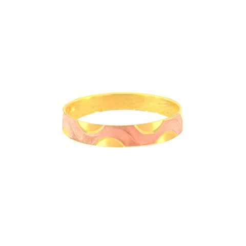 22k Two-Tone Gold Fancy Band Ring in size 10 and total gold weight of 2.5g