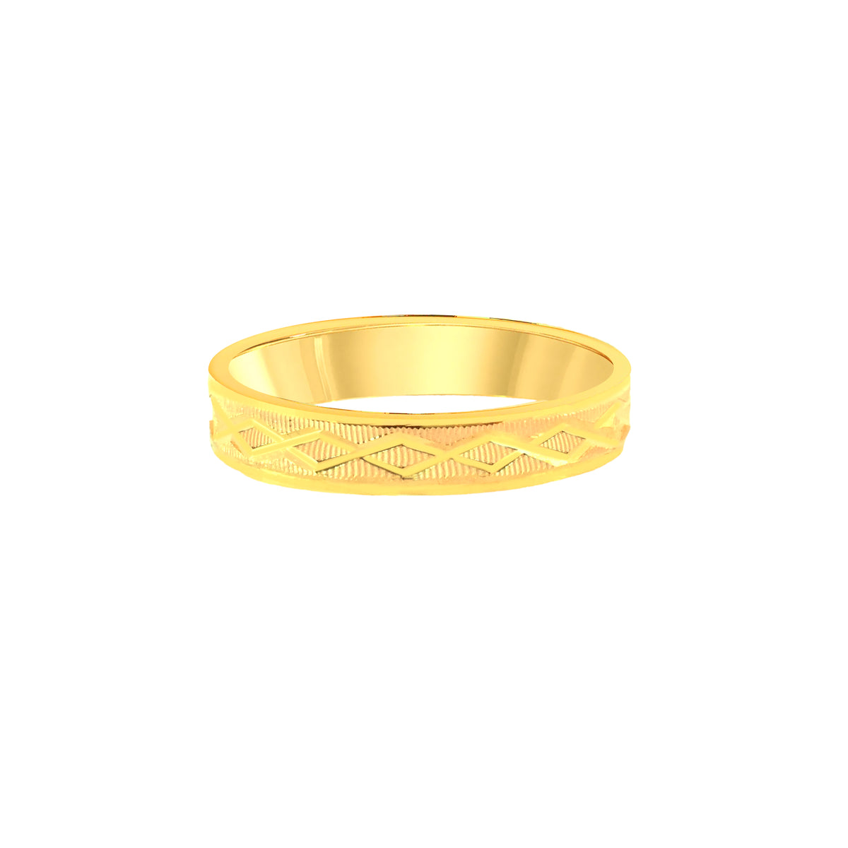 22k Two-Tone Gold Band Ring in size 7.6 and total gold weight of 1.85g