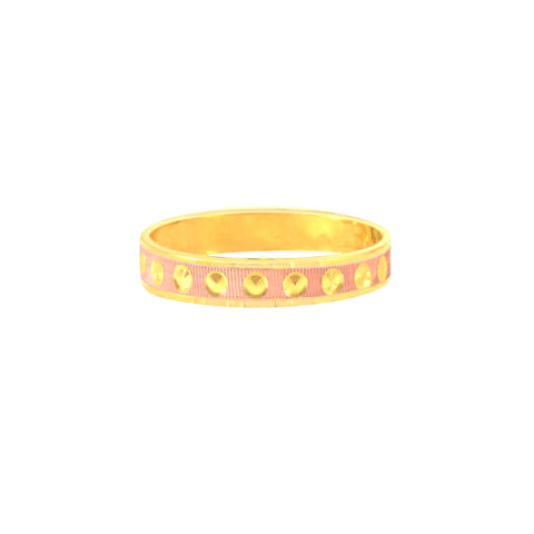 22k Two-Tone Gold Fancy Band Ring in size 8.5 and total gold weight of 2.82g