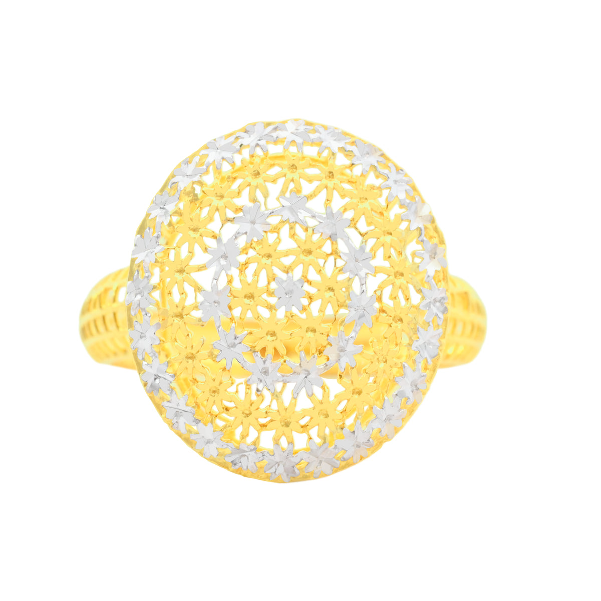 22k Two-Tone Gold Ring in size 7.5 and total gold weight of 2.9g