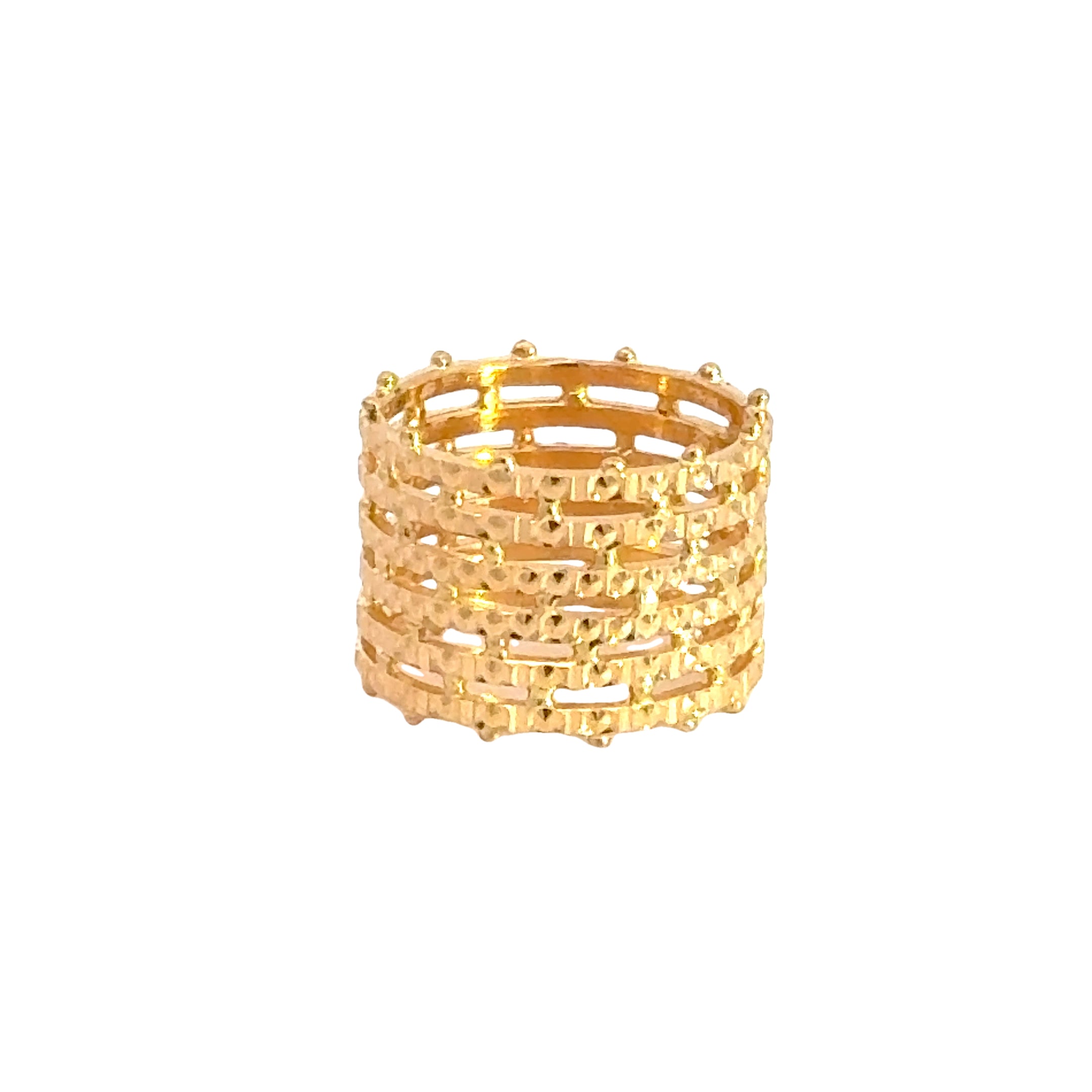 22k Yellow Gold Stacked Ring measuring 7