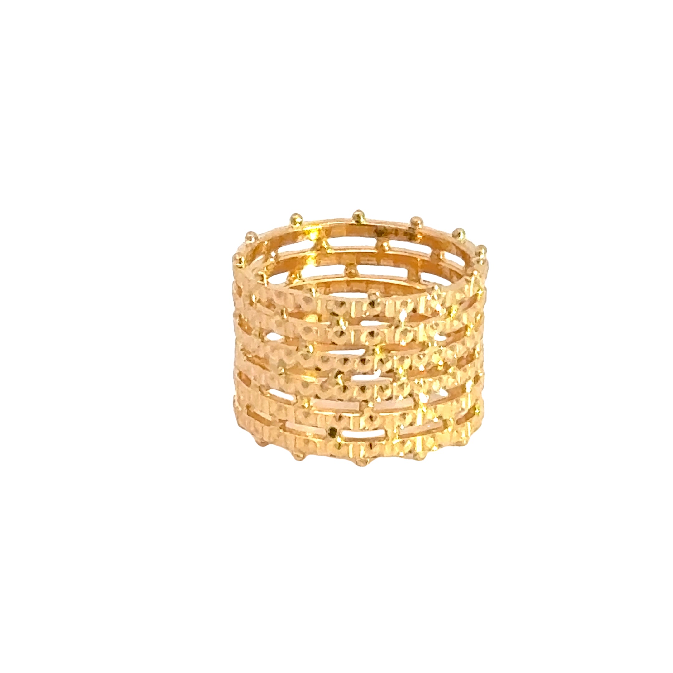 22k Yellow Gold Stacked Ring measuring 7