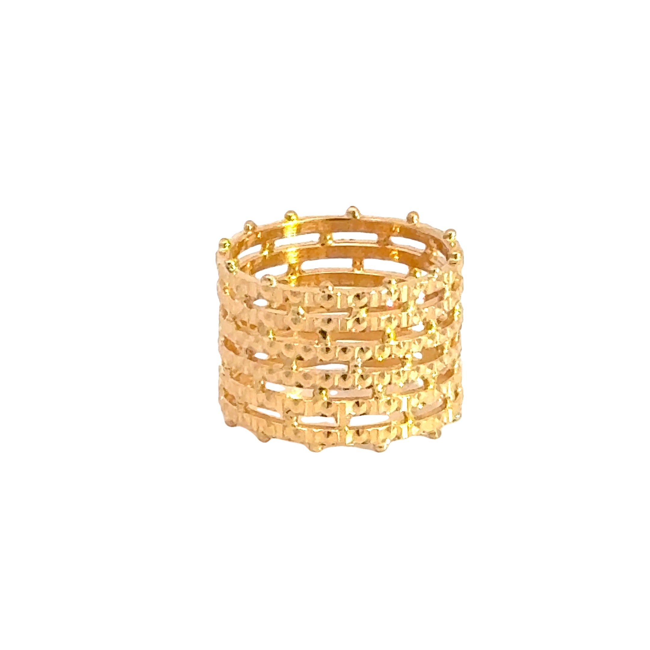 22k Yellow Gold Stacked Ring measuring 7