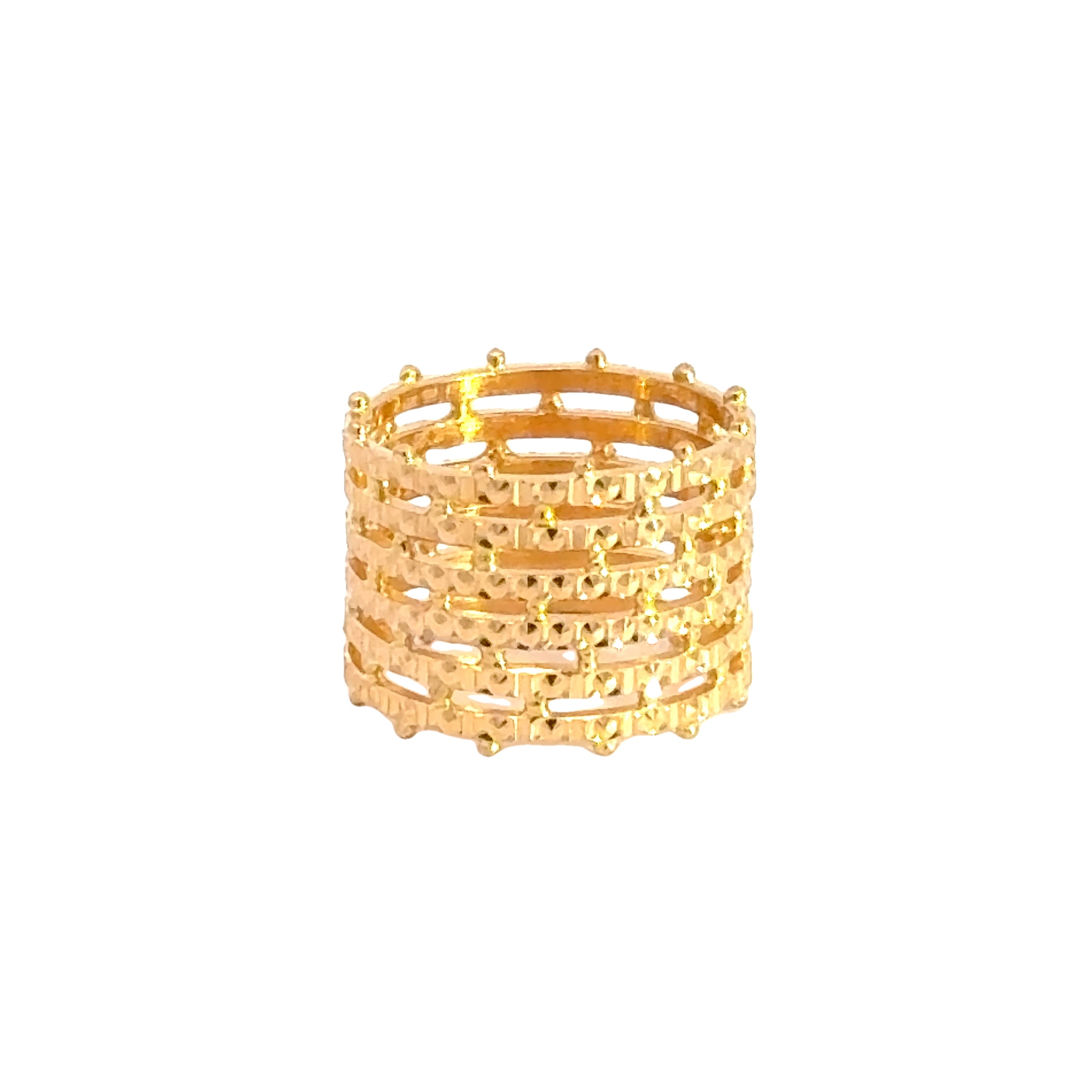 22k Yellow Gold Stacked Ring measuring 7