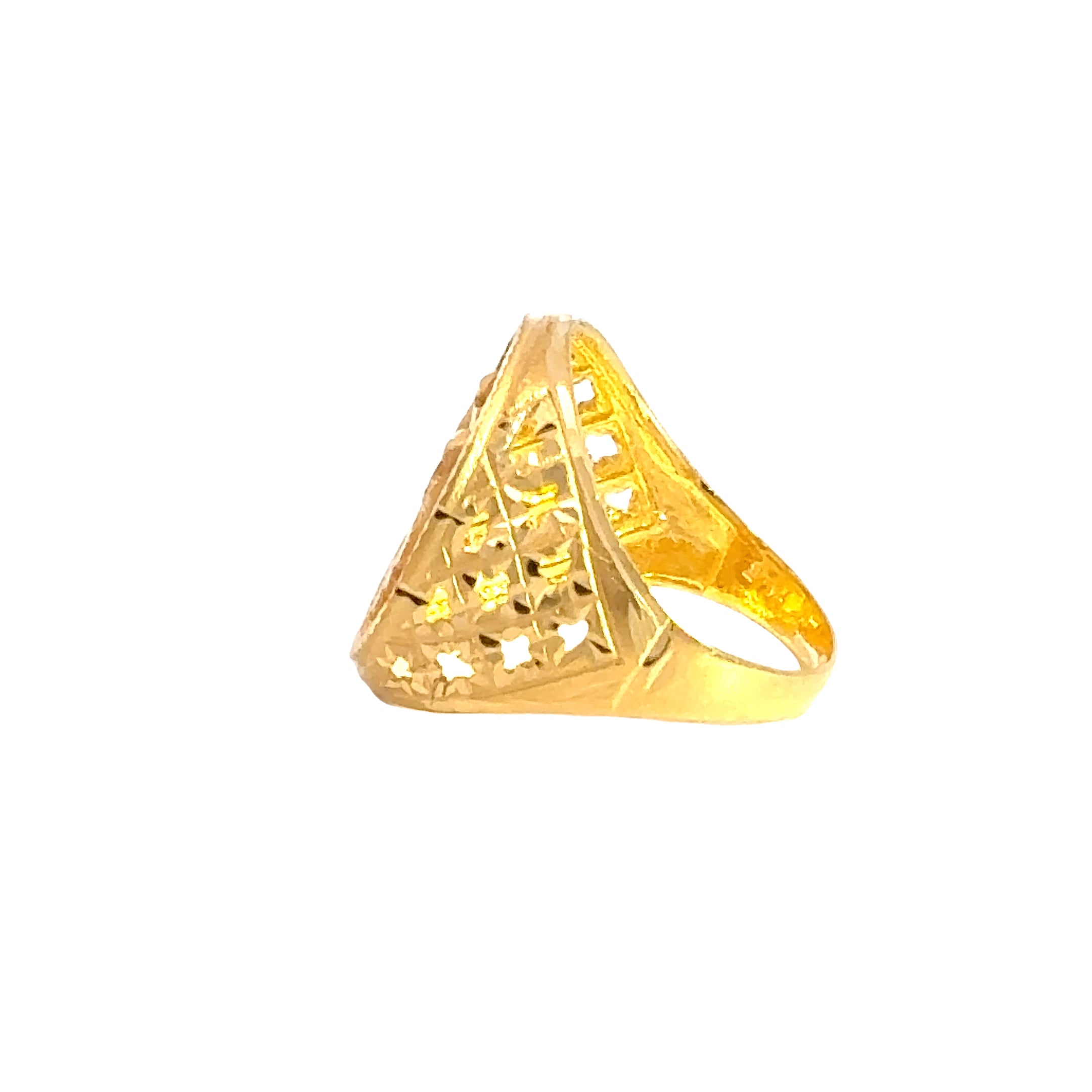 22k Yellow Gold Large Om Namah Religious Ring measuring 10