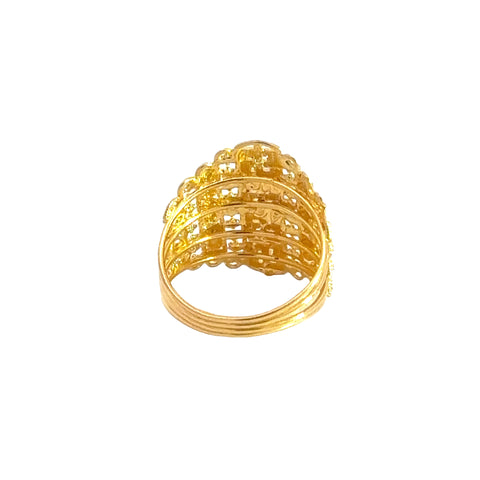22k Yellow Gold Filigree Stacked Ring measuring 7.5