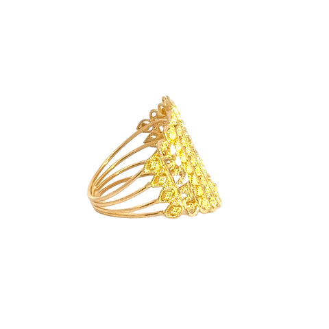 22k Yellow Gold Filigree Stacked Ring measuring 7.5