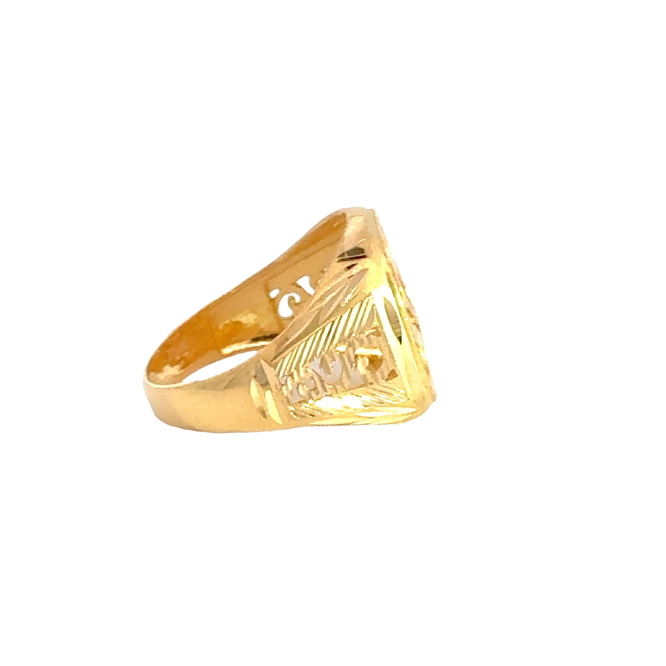 22k Yellow Gold Large Khanda Religious Ring measuring 10.5