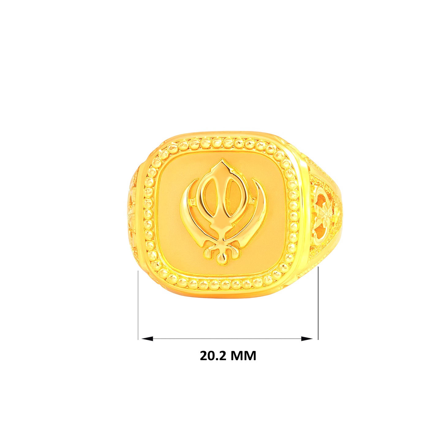 22k Yellow Gold Large Khanda Religious Ring measuring 10.5