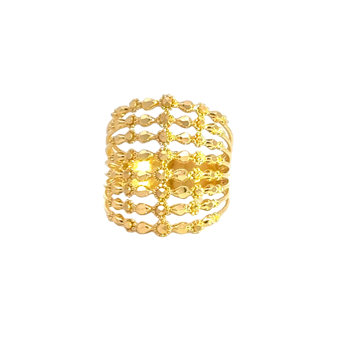 22k Yellow Gold Filigree Stacked Ring measuring 8.5