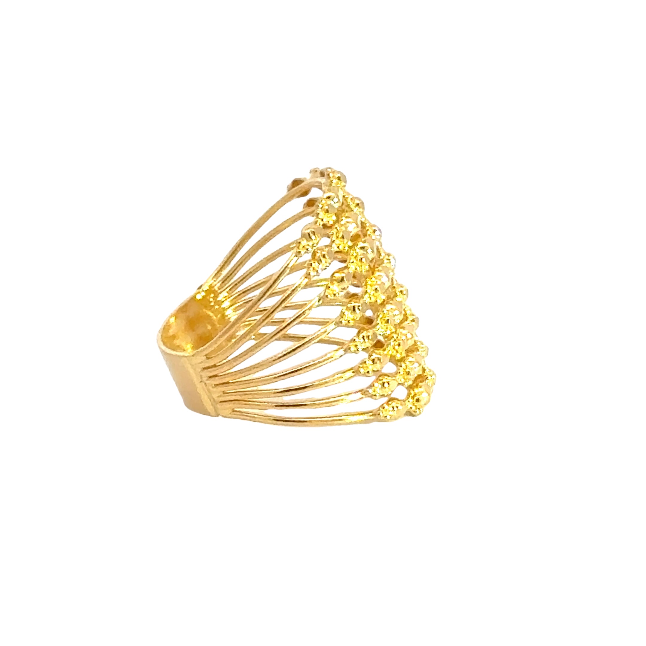 22k Yellow Gold Filigree Stacked Ring measuring 8.5