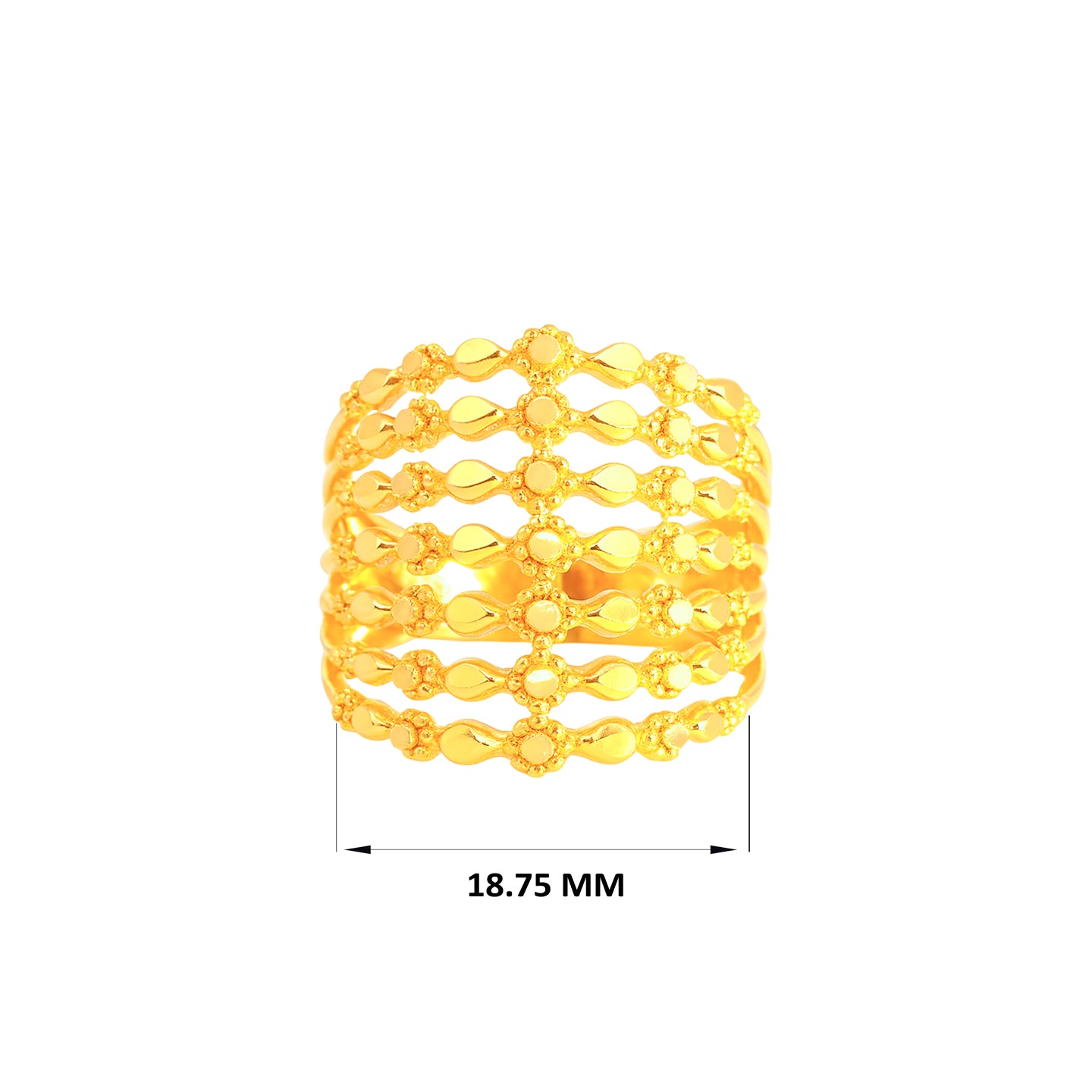22k Yellow Gold Filigree Stacked Ring measuring 8.5