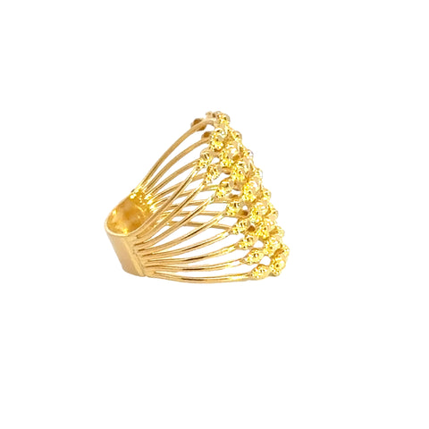 22k Yellow Gold Filigree Stacked Ring measuring 8.5