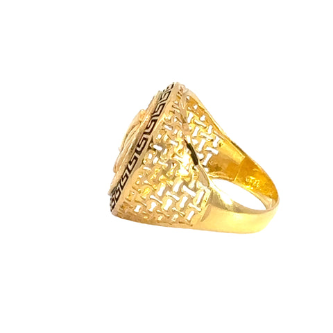 22k Yellow Gold Large Khanda Religious Ring measuring 10