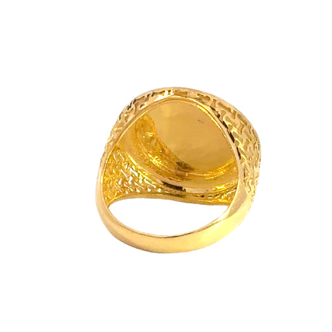 22k Yellow Gold Large Khanda Religious Ring measuring 10