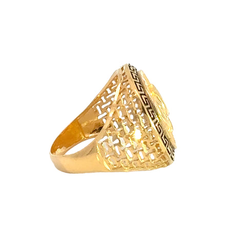 22k Yellow Gold Large Khanda Religious Ring measuring 10