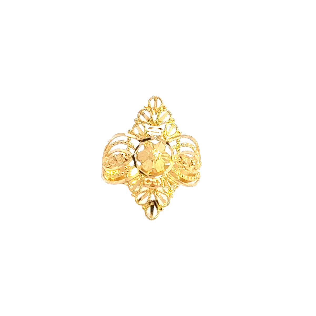 22k Yellow Gold Fancy Filigree Ring measuring 6.5