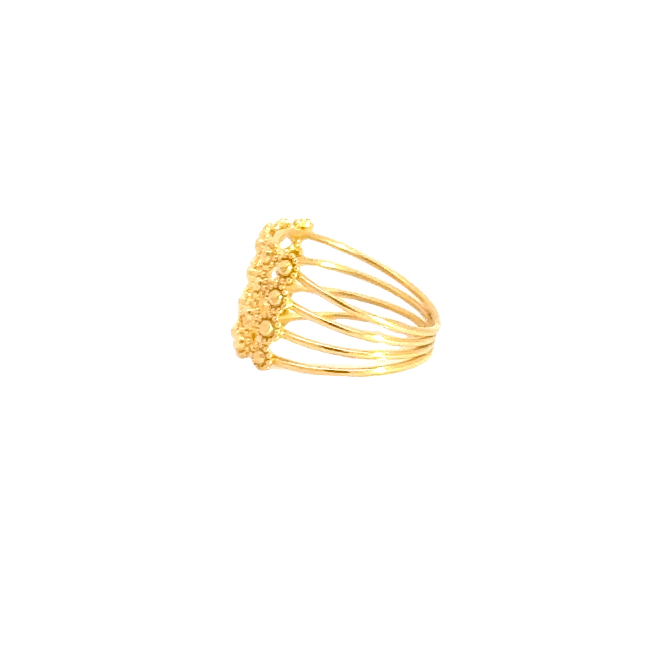 22k Yellow Gold Fancy Stacked Ring measuring 6