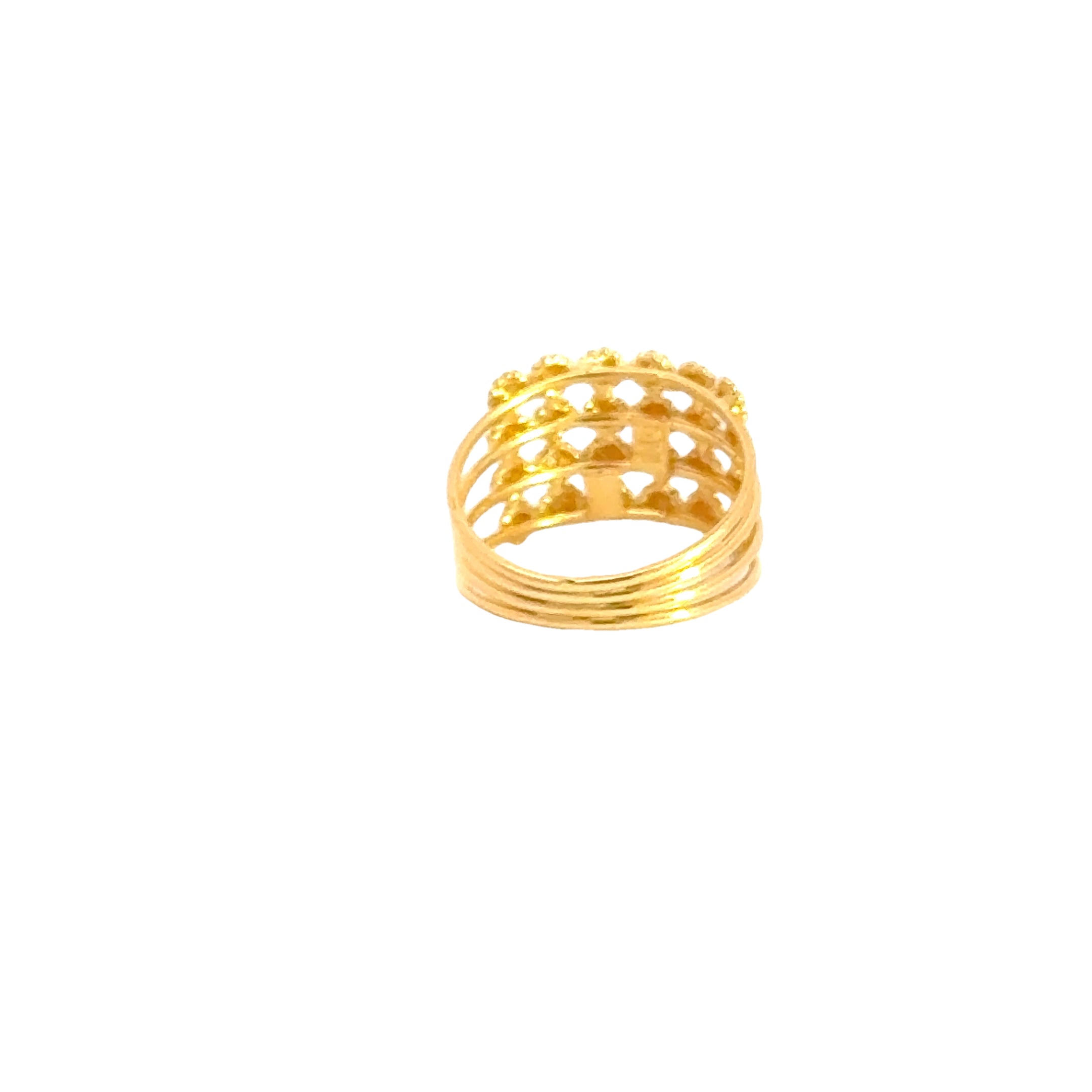 22k Yellow Gold Fancy Stacked Ring measuring 6