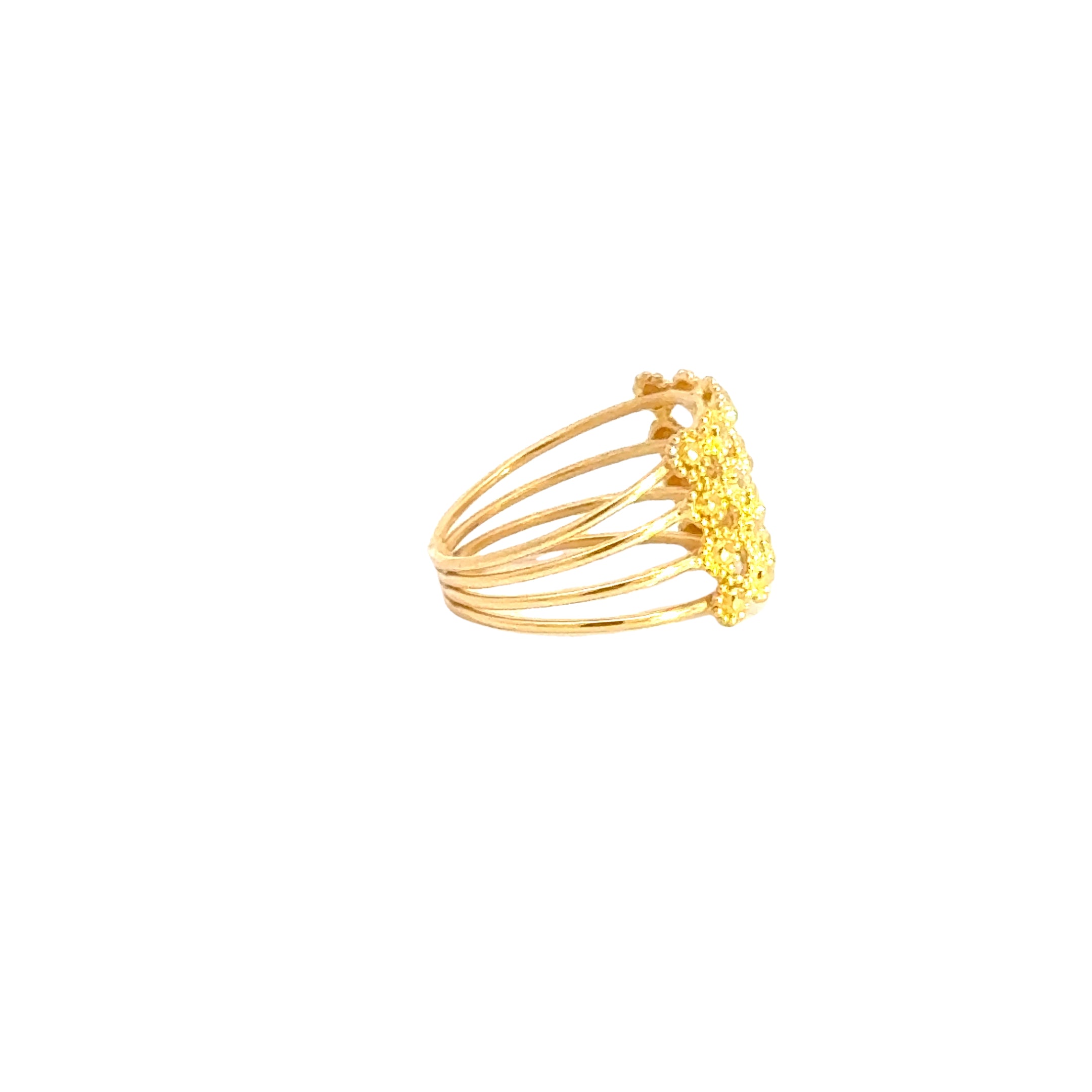 22k Yellow Gold Fancy Stacked Ring measuring 6